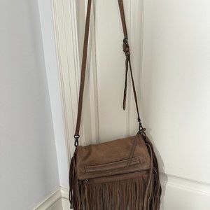 Tan suede boho purse